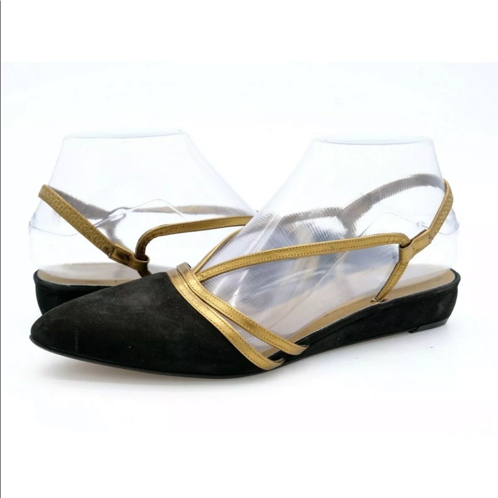 Paloma Black Suede Pointed Toe Slingback Sandals